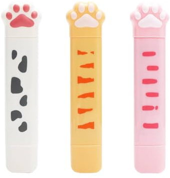 Rodillo Adhesivo 2 en 1 con Cinta Correctora y Rodillo de Cinta Adhesiva de Doble Cara, Rodillo Corrector con Forma de Ratón, Material Escolar Estético para Estudiantes, Escritura, Colegio y Oficina