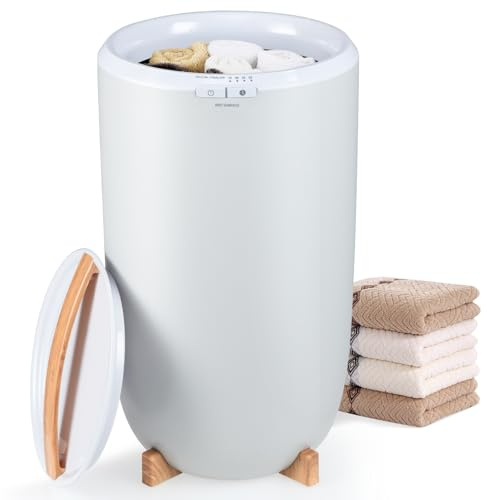 RELAX4LIFE 20L Scaldasalviette Elettrico Bagno, 4 Livelli di Timer, Spegnimento Automatico, Secchio Portatile Scalda Asciugamani, Coperte, Vestiti, Calze per Spa, Casa