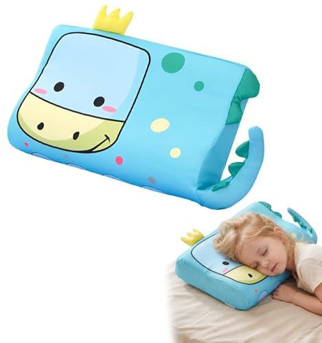 Schlummerkids Kissen, 45X27X6CM Kinderkopfkissen, Kawaii Tiere Kissen, Ergonomisch Schlummerkids Kissens Kinder, Niedliche Tiere Kinder Kissens, Atmungsaktiv und Hautfreundlich für Gesünderen Schlaf