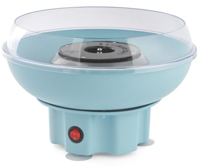 Giles & Posner Sorbet Matt Candyfloss Maker 400W 26.5cm Bowl | One-Button Control, Measuring Spoon For Sugar Inlet, Includes Wooden Sticks, Non-Slip Feet, Tabletop Use, Matt Blue Finish