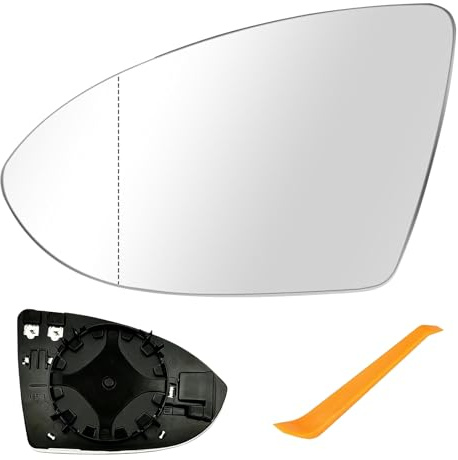 Spiegelglas Golf 7 Links Beheizbar Asphärisch, Fahrerseite Außenspiegel Ersatzspiegelglas mit Trägerplatte, Außenspiegel Glas Passend für Golf 7, OEM 5G0857521