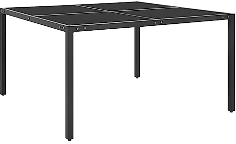 zylophax Gartentisch Anthrazit aus Stahl und gehärtetem Glas 130x130x72 cm wetterfest robuster Outdoor Tisch Balkon und Terrasse ideal als Loungetisch Outdoor Gartentische