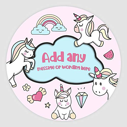 20 x Cute Unicorns 5cm Personalised Edible Cupcake Toppers on Premium Icing