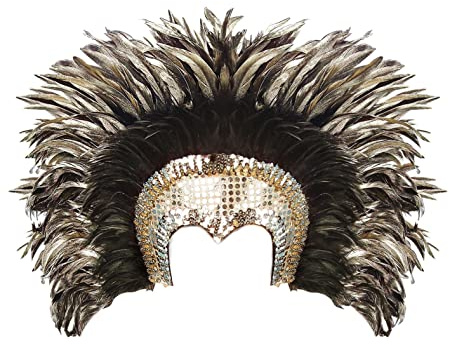 W WIDMANN MILANO Party Fashion 66083 - Federkopfschmuck Kabarett, Silber, 20er Jahre, Tänzerin, Kopfschmuck, Accessoire, Mottoparty, Karneval