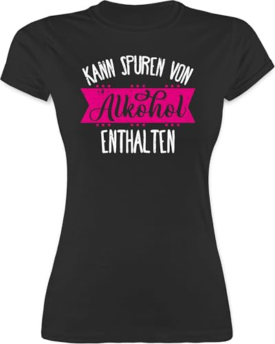 Shirtracer - Shirt Damen - Party & - Kann Spuren von Alkohol enthalten I Spruch Alkohol