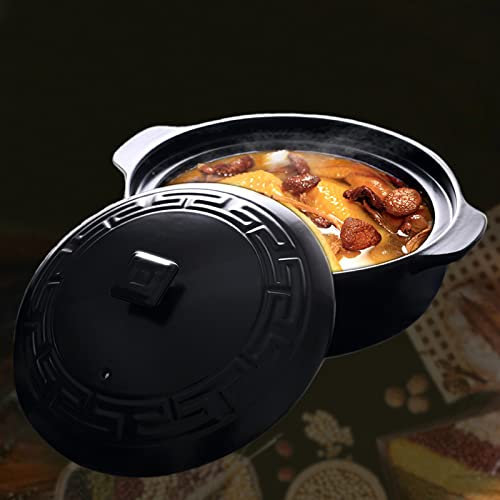 HODAGES Hob To Oven Casserole Dish with Lid Stovetop Ceramic Casserole Pot Terracotta Stew Pot Porridge Earthenware Cooking Pot Stew Pan Best Gift,casserole3L (Casserole 5.5L) (Casserole 3L)