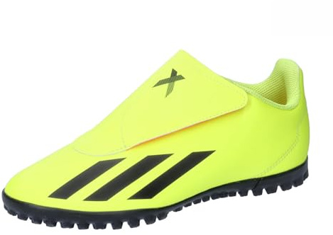 Adidas Unisex niños X Crazyfast Club Hook-and-Loop Turf Boots, Team Solar Yellow 2/Core Black/Solar Red, 38 2/3 EU