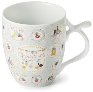 Cha Cult teemando® Becher Merry Mistletoe Porzellan 0,35 l H 10,5 cm, Ø 9 cm