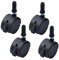 EXCEART 4pcs Swivel Caster Wheels Plate and Bearing for Office Chairs and Furniture Black Non-marking Wheels for Smooth Rolling Carpet and Hard Floors