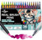 STATIONERY ISLAND Watercolour Brush Pens 36+1 Set Soft Brush Pens Water Colour Pens Art Colouring Pens for Kids and Adult Colouring Book Calligraphy Painting