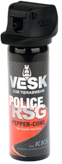 Pfefferspray VESK RSG-Police Cone Breitstrahl 50ml 63ml mit Federdeckelkappe 2 Mio. Scoville