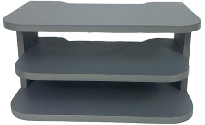HOMION Media Shelf WiFi Router Storage Box Floating Shelves TV Set-Top Rack Sky box, Wall-Mounted Multi-Layer Cable Management Storage Rack for Wall Decoration (Grey, 3 Tier)
