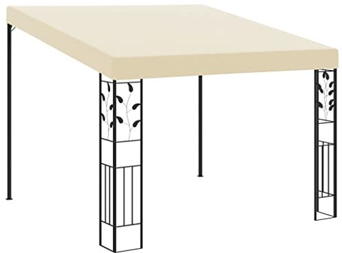 Willood Wand-Pavillon 3x3x2,5 m Cremeweiß Anbaupavillon Sonnenschutz Pergola Gartenpavillon Terrassendach Überdachung Gartenzelt Partyzelt