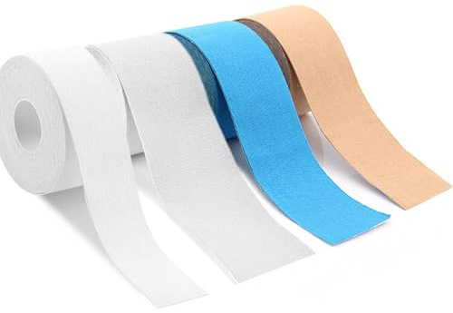 4 Rollen Sport Tapeband Set, Selbsthaftender Verband, Fixierbinde, Elastischer Verband, Pflaster Rolle Verbandsmaterial, Hautfreundlich, Sportbandage für Handball Fußball Volleyball Sportarten