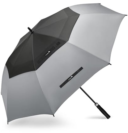 ZOMAKE Ombrello Da Golf 172cm - XXl Ombrello Pioggia Grande Antivento Auto Open,Ombrelli Robusto Doppio Baldacchino Ventilato per 2-4 Persone,Ombrello Uomo Donna Grande(Nero-Grigie)