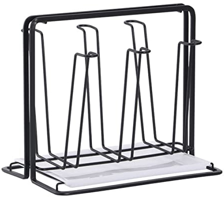Grtheenumb Cup Drying Rack Metal Glasses Drainer Shelf Dish Holder 6 Cup Upside Down Drain Rack Cup Drying Rack