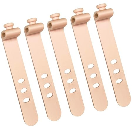 Gold 5-Pack Silicone Data Cable Storage Ties, Earphone Cable Organizer, Cable Reel, Cable Reel Holder, Anti Lost Cable