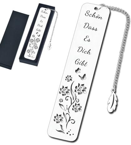 Lesezeichen Geschenke für Frauen, Ruhestand Geschenk, Abschiedsgeschenk, Weihnachts und Geburtsta, Schön dass es Dich gibt, Lesezeichen personalisiert für Frauen,Geschenke für Lehrer,Studenten und Kol