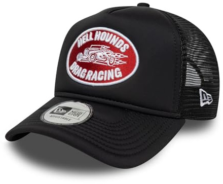 New Era Graphic Patch Trucker Adjustable Cap NE Logo Schwarz, Size:OneSize
