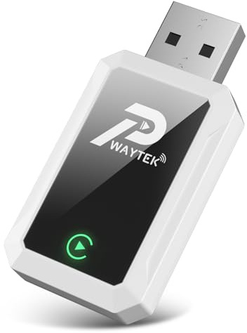 PWAYTEK Wireless CarPlay Adapter 2025, Kabelloser CarPlay Dongle für iPhone, Konvertiert Wired zu Wireless, 5GHz WiFi & Bluetooth 5.0, Plug & Play, Kompatibel mit iOS 10+ und Autos ab 2016