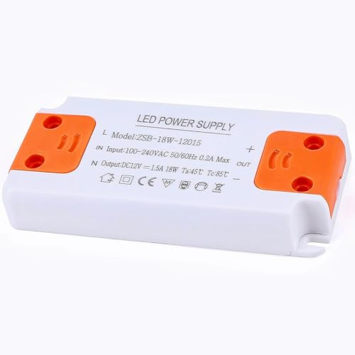 220V à 12V DC Transformateur Alimentation pour LED 1-18W Sans Scintillement Ni Bruit Transfo Ruban Eclairage LED Driver pour G4 MR16 GU5.3 Non Dimmable Remplacement des Lampes Halogènes