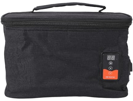 Tosuny Bolsa con Aislamiento con Aislamiento de Alimentos - Lonchera Eléctrica, Calentador de Alimentos, Temperatura Ajustable, Energía USB, Calentador de Almuerzo Portátil para