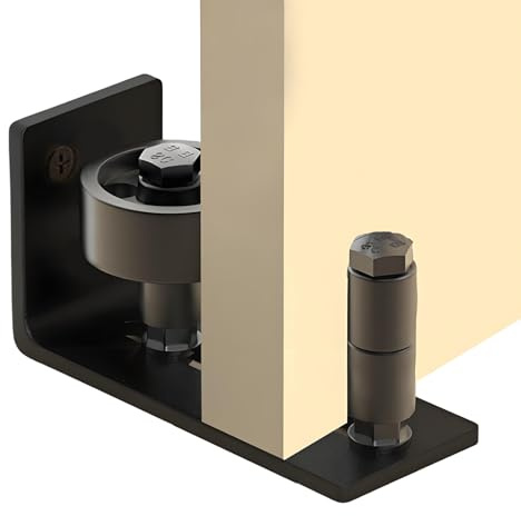 Guida per porte di fienile - Fermaporta di fienile per binari - Ammortizzatore di montaggio silenzioso per armadietto, bagno, hotel esterno, camper, per commercio esterno, bagno, armadio, camera da