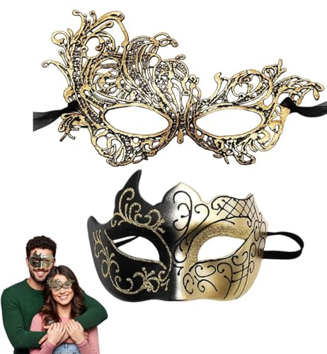SHIFANQI Masquerade Mask for Men Women, Venetian Ball Masks for Couples, Halloween Costumes Lace Eye Mask for Party, Carnival
