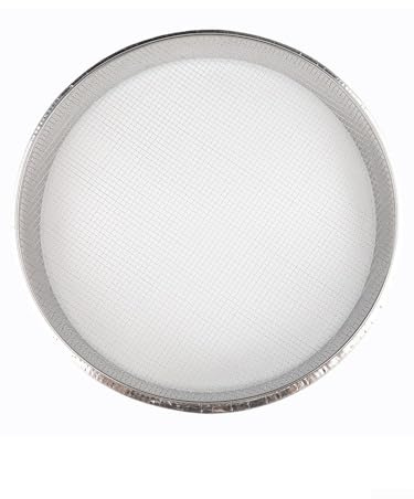 Tamiz de harina de acero inoxidable de 40 cm con filtro de malla fina para hornear y cocinar en la cocina, diseño de colador redondo