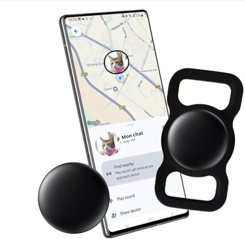 Bixar - Rastreador GPS Bluetooth para mascotas, perro y gato, impermeable IP67, compatible con Apple Find My y Google Find Hub Android, incluye conexión sin suscripción, batería CR2032 1 año