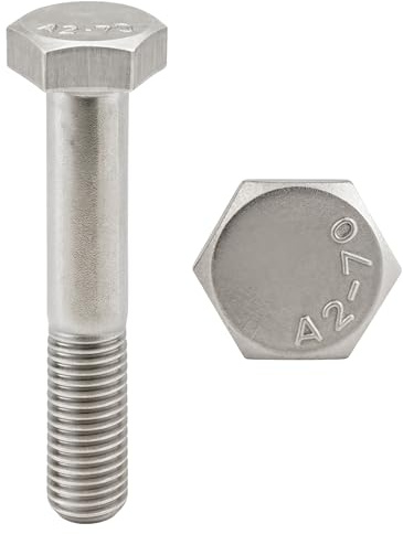 PRORAJE Skruv i rostfritt stål M10 x 120 mm partiell gänga (26 mm) sexkantigt huvud (M10 x 120) - Rostfritt stål A2 (304) - Sexkantsskruv (TH) - DIN 931: Förpackning med 2 st