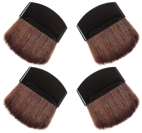 WRITWAA Brochas de Maquillaje Facial de Cerdas de Caballo y Plástico Pequeñas Juego de 4 Fáciles de Usar y Portátiles para Aplicar Polvo y Rubor en Mujeres