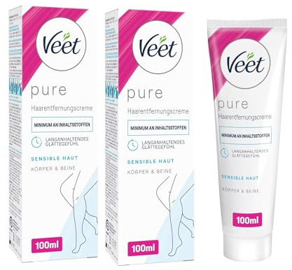 2x Veet Haarentfernungs-Creme Silk & Fresh Sensible Haut 100ml
