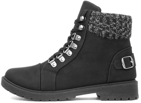 Lilley Miley Womens Black Knitted Collar Boot - Size 5 UK - Black