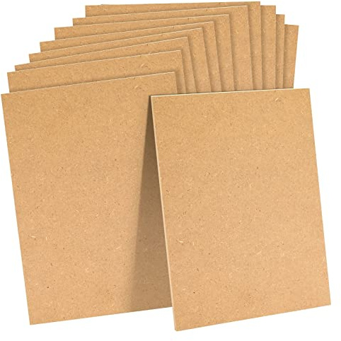 Bright Creations 12 Pack Blank MDF Board for Painting, Arts and Crafts (22.9 x 30.5 cm, 0.63 cm Thick)