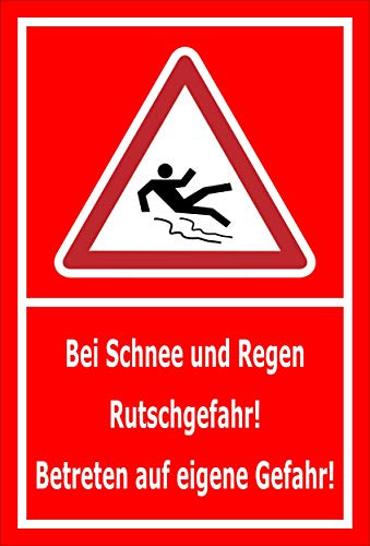 Melis-Folienwerkstatt Schild Rutschgefahr - 30x20cm - Bohrlöcher - 3mm Aluverbund – 20 VAR S00018-125-D