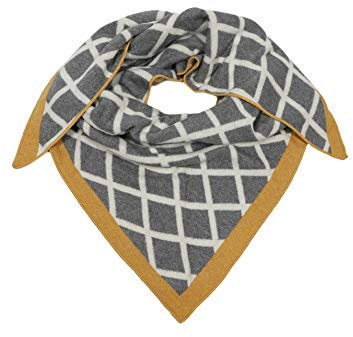 Zwillingsherz Dreieckstuch Stola Schal mit Kaschmir und Wolle für Damen Mädchen Jungen Kinder - Hochwertiges Cashmere Halstuch im Karo Muster Motiv - Damenschal für Sommer Herbst Winter