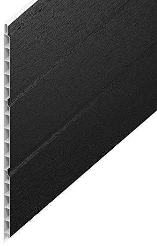 uPVC Hollow Soffit Cladding Panels - Black Plastic Soffit Board - 5 Metre Length x 300mm Wide