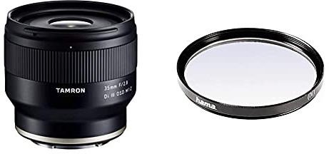 Objectif TAMRON - 35mm F/2,8 Di III OSD M1:2 - Monture Sony FE & Hama Filtre UV (Anti-UV et Protection, Compensation 2X, Traitement antireflet, pour objectifs d'appareils Photo 67 mm, O-Haze) Noir