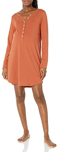 Amazon Essentials Camicia da Notte Premaman e Allattamento, da Donna, Color Terracotta, S