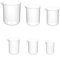 QWORK® 6 Piezas Jarra Medidora Plastico Transparentes, Vaso Graduado 50ml 100ml 150ml 200ml 250ml 500ml para Cocina Laboratorio