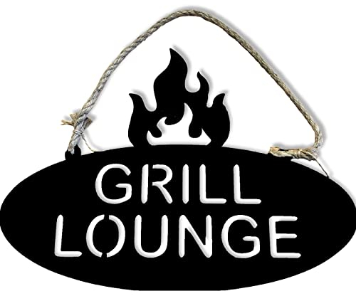 Metallschild Blechschild Deko Schild mit lustigem Spruch Grillounge Grill Schild für deine Outdoor Küche