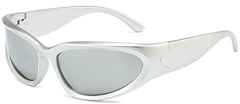 Long Keeper Polarisierte Sport Sonnenbrille Herren Damen Y2K Sonnenbrille Polarisiert Fahrradbrille Sportbrille Wrap Around Brille