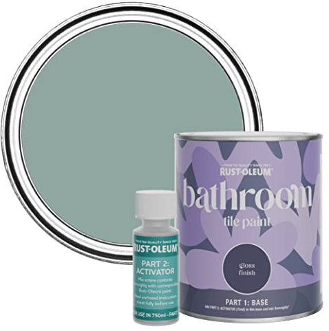 Rust-Oleum wasserbeständiger Fliesenlack für das Badezimmer in hochglänzendem Finish - Greshamblau 750ml