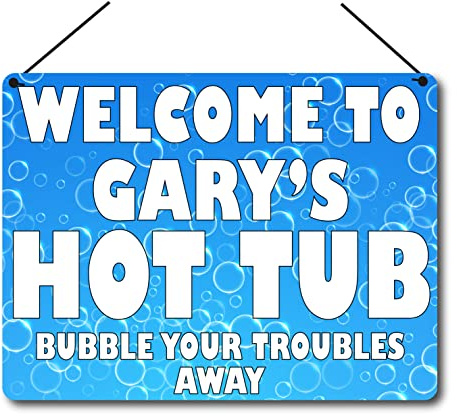 Personalised Fun Hot Tub Sign Metal Plaque Gifts, Bar,Garden,