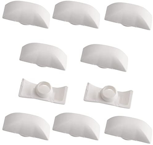 AERZETIX - C65136 - Lot de 10 Cache/pare-tempête/busette de drainage 1 clip 29x12 mm pour cadre de fenêtres - bouchon/capuchon - en plastique - perçage Ø10 mm - l'eau fixation - couleur blanc