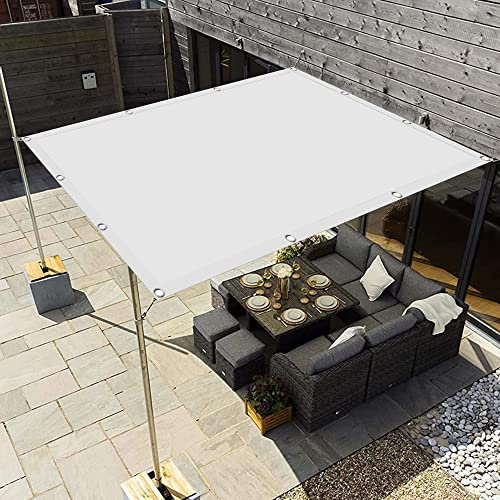 Sonnensegel Wasserdicht Rechteckig 1.4 x 2.8 m Beschattung UV Schutz Terrassenüberdachung Reißfest Wetterfest für Terrasse Balkon Garten, Weiß