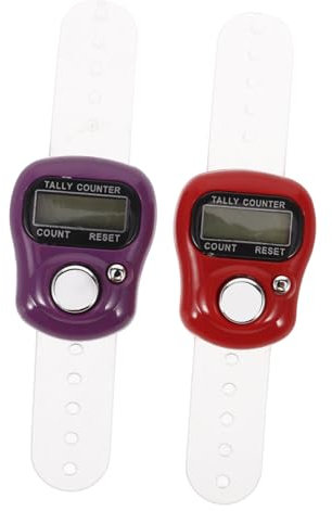 BESPORTBLE 2stücke Elektronischer Fingerzähler Ringzähler Handheld Tallyzähler Mit Statistischer Anzeige Und Einfacher Nullstellung Für Meditation Und Zählungszwecke