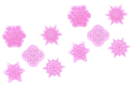Garneck 10 Stk Schneeflocken-Ausstecher backformen backform stollen kekse dose cake tin Formen von Weihnachtsplätzchen Kerzenformen schneidematte Muster Kuchenform einstellen Schimmel Rosa