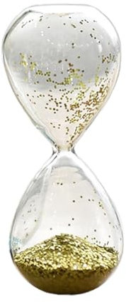 JISADER Temporizador de reloj de arena con purpurina, reloj de arena para entretenimiento, decoración de mesa, temporizador de arena para regalo de, amarillo